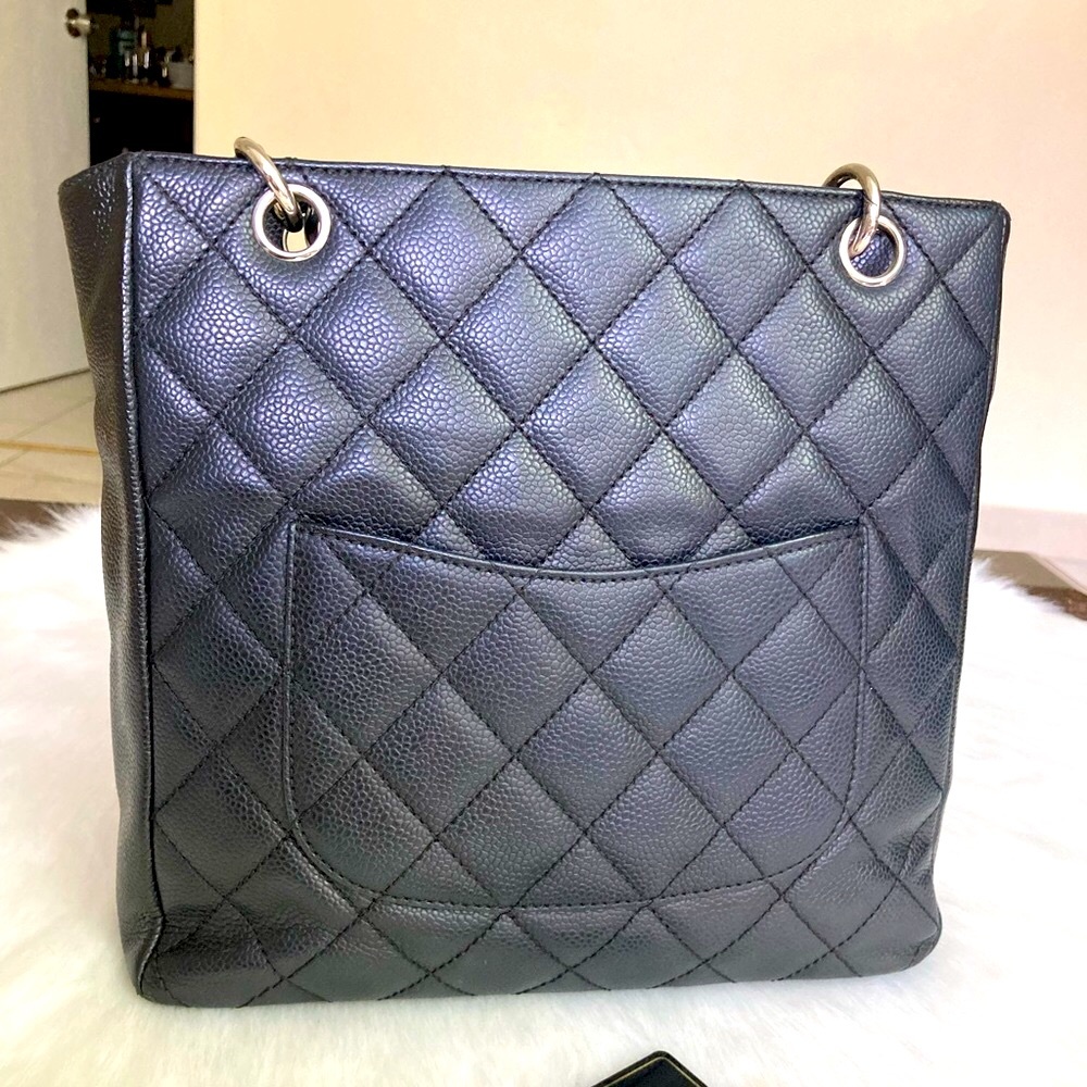 Auth Chanel Caviar Petite Shopper Tote Bag - Picture 6 of 17